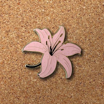 Pink Lily Enamel Pin