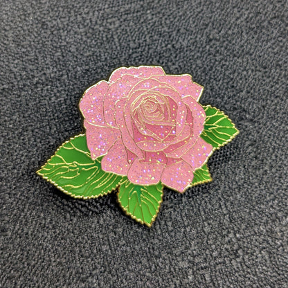 Pink Rose Blossom Enamel Pin