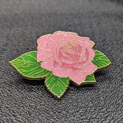 Pink Rose Blossom Enamel Pin