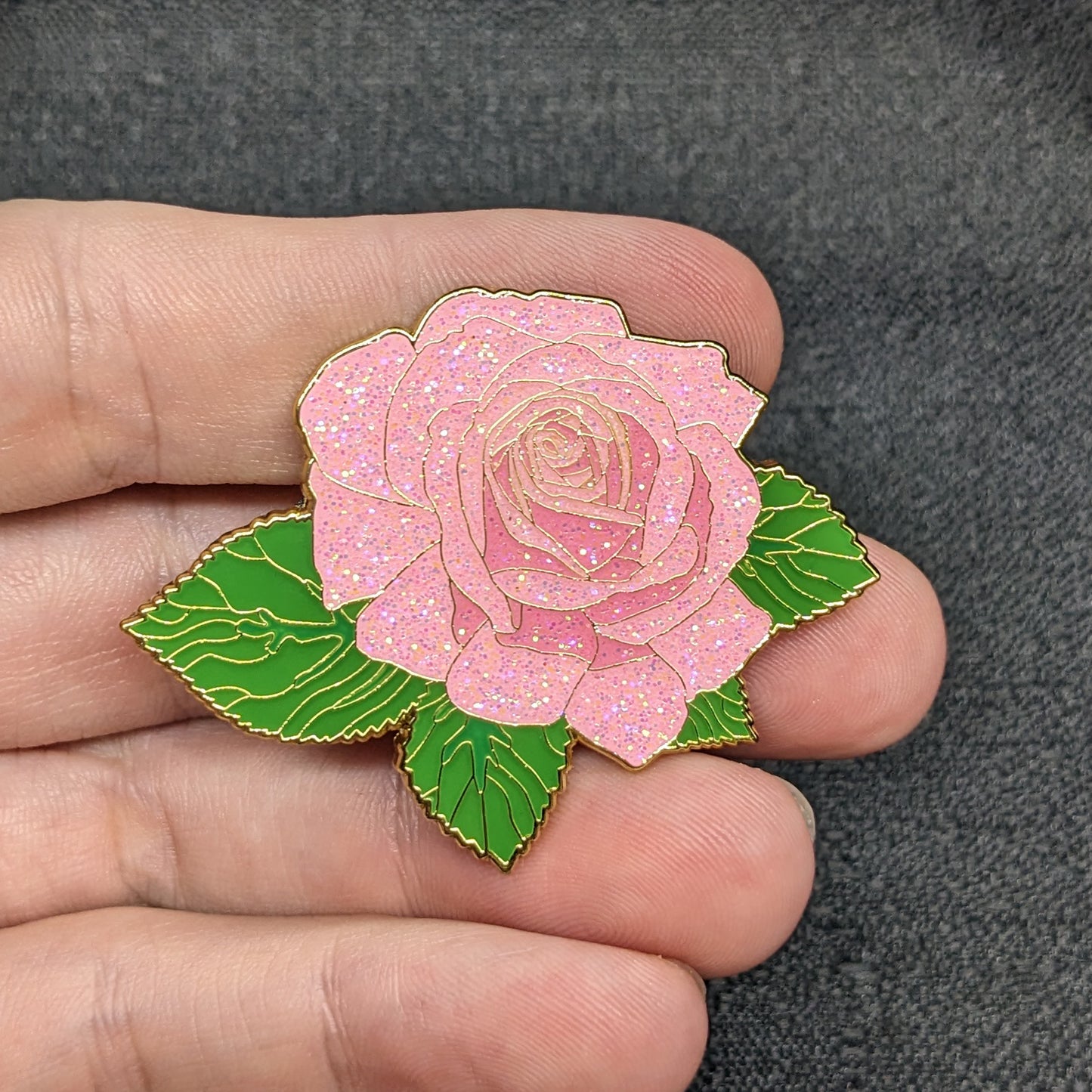 Pink Rose Blossom Enamel Pin