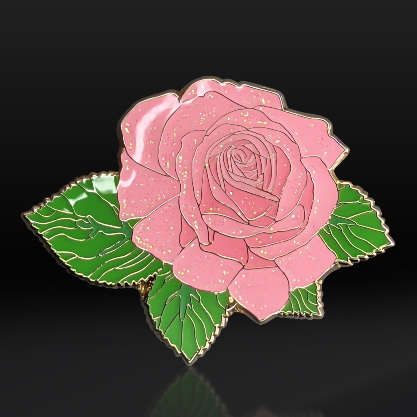 Pink Rose Blossom Enamel Pin