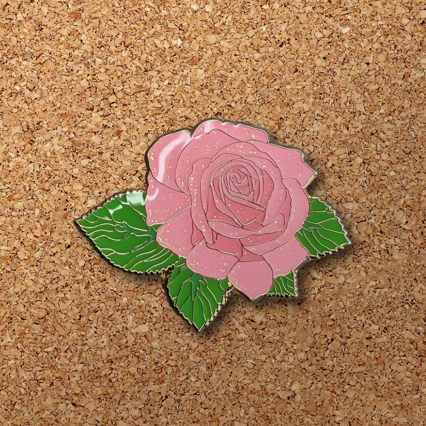 Pink Rose Blossom Enamel Pin