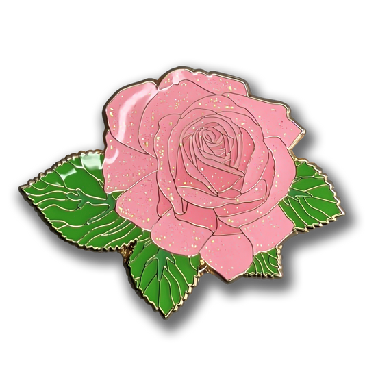 Pink Rose Blossom Enamel Pin