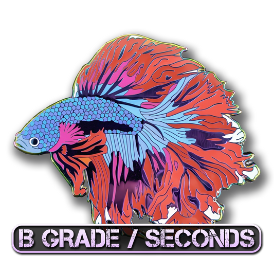 Red Moon Betta Fish Enamel Pin (B Grade)