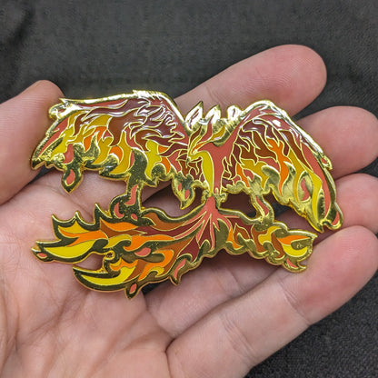 Red Phoenix Enamel Pin