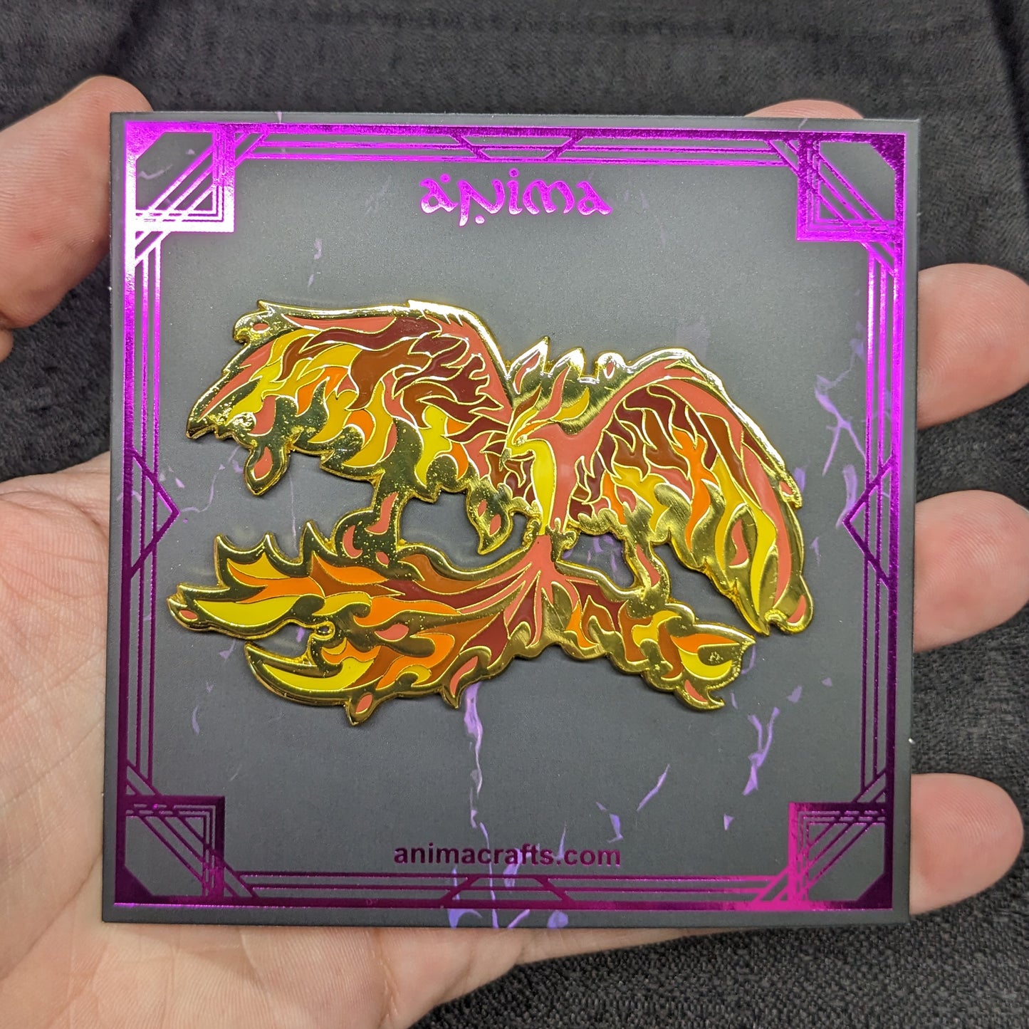 Red Phoenix Enamel Pin