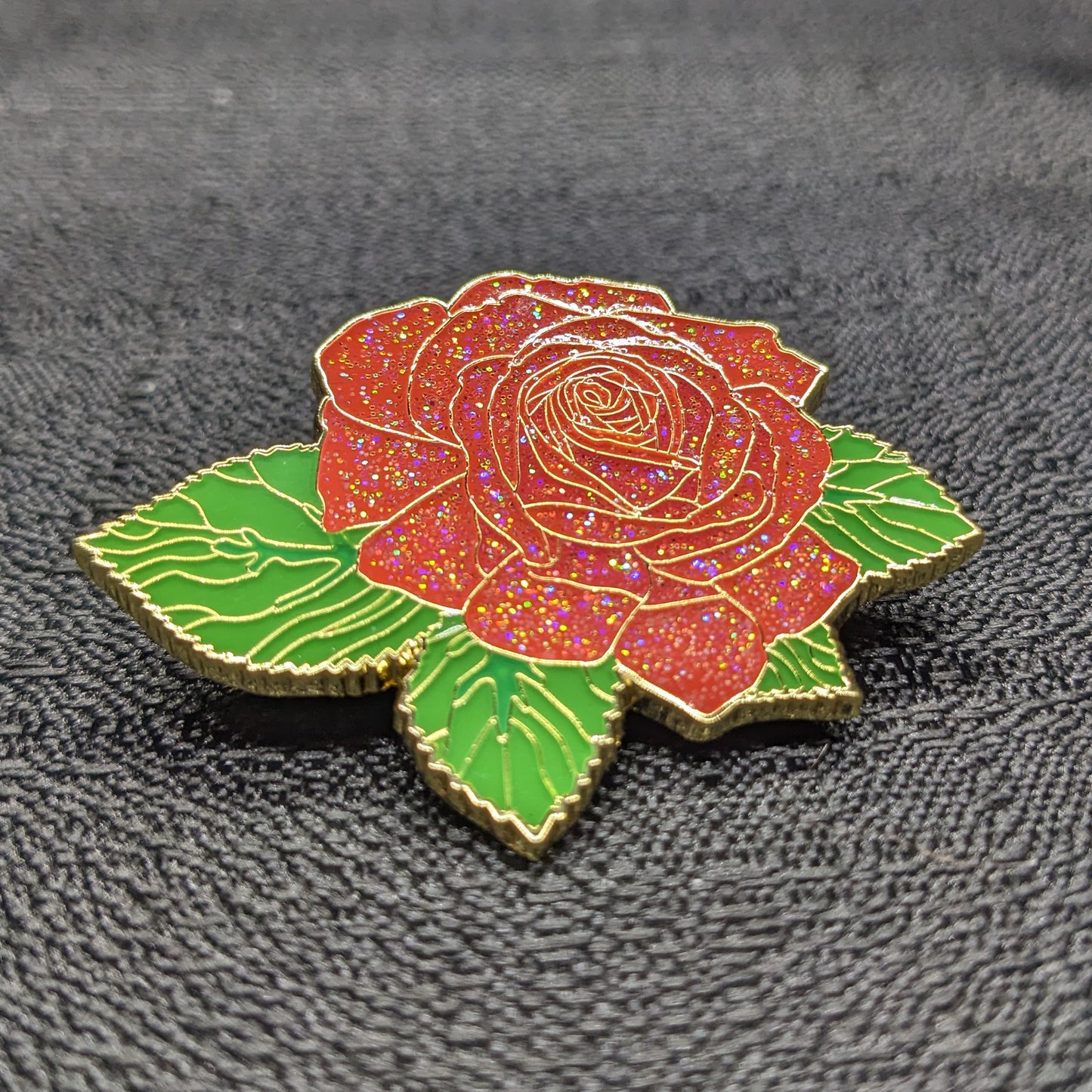 Red Rose Blossom Enamel Pin