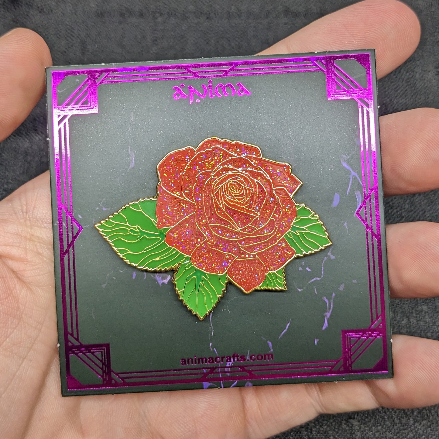 Red Rose Blossom Enamel Pin