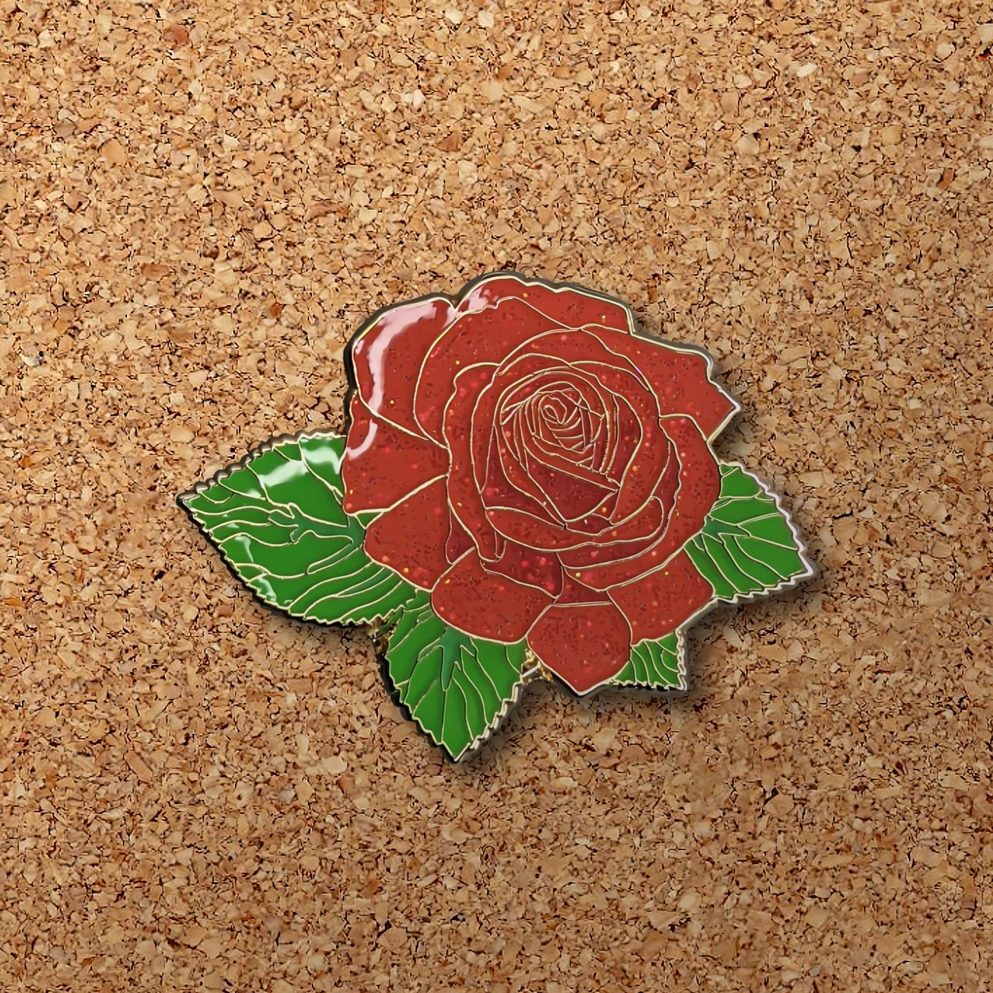 Red Rose Blossom Enamel Pin