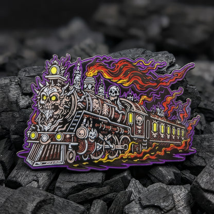 Skull Train Enamel Pin