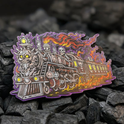 Skull Train Enamel Pin