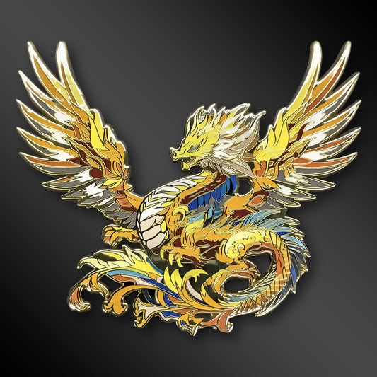 Aurelios, The Sun Dragon Enamel Pin (Dragon Aspects Vol.1)