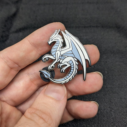 White Dragon Of Gratitude Enamel Pin