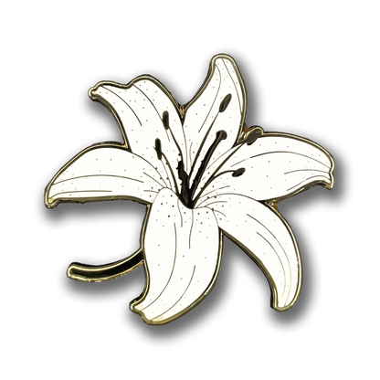 White Lily Enamel Pin