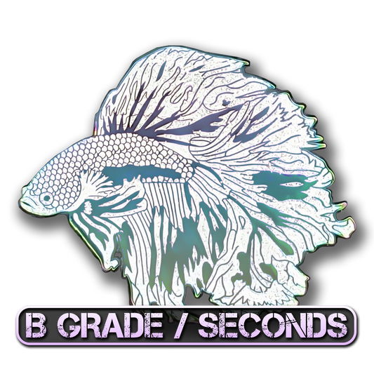 White Pearl Betta Fish Enamel Pin (B Grade)