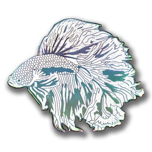 White Pearl Betta Fish Enamel Pin