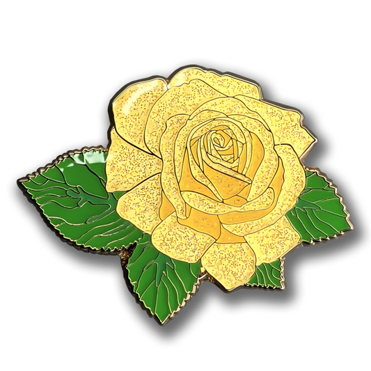 Yellow Rose Blossom Enamel Pin