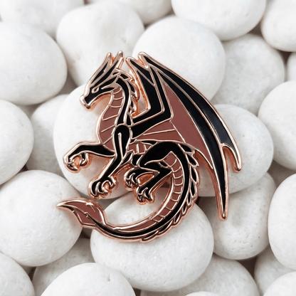 Black Dragon Of Gratitude Enamel Pin