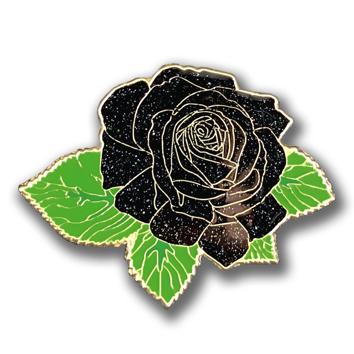 Black Rose Blossom Enamel Pin