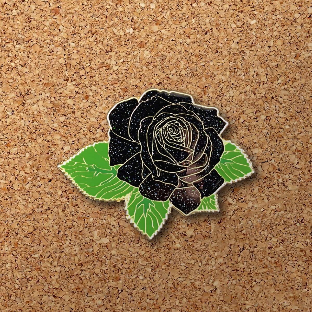 Black Rose Blossom Enamel Pin (B Grade)