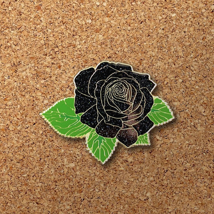 Black Rose Blossom Enamel Pin (B Grade)