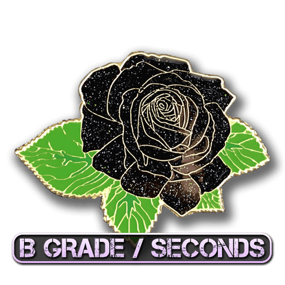 Black Rose Blossom Enamel Pin (B Grade)