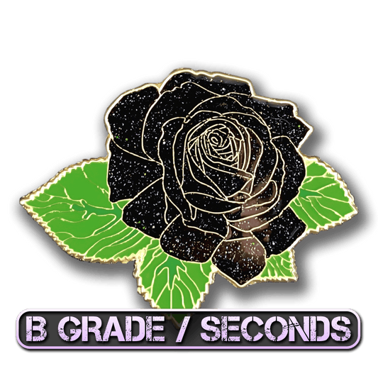 Black Rose Blossom Enamel Pin (B Grade)