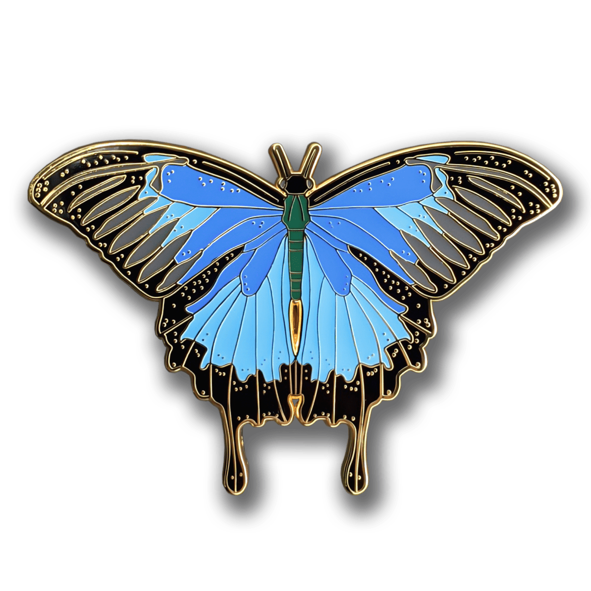 Blue Emperor Butterfly Enamel Pin