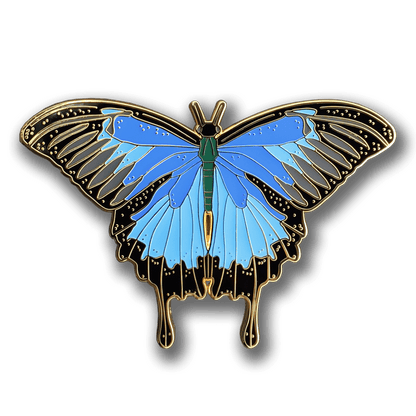 Blue Emperor Butterfly Enamel Pin