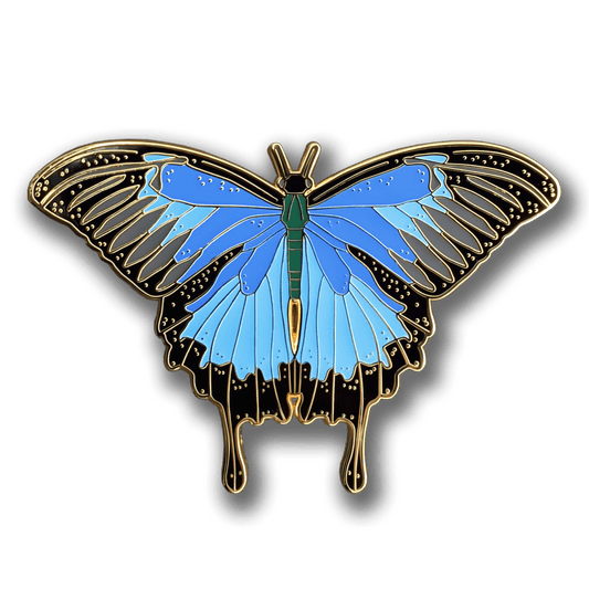 Blue Emperor Butterfly Enamel Pin