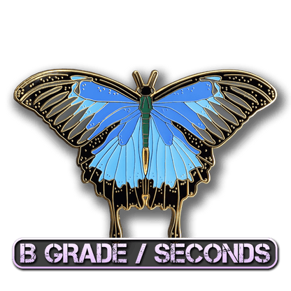 Blue Emperor Butterfly Enamel Pin (B Grade)