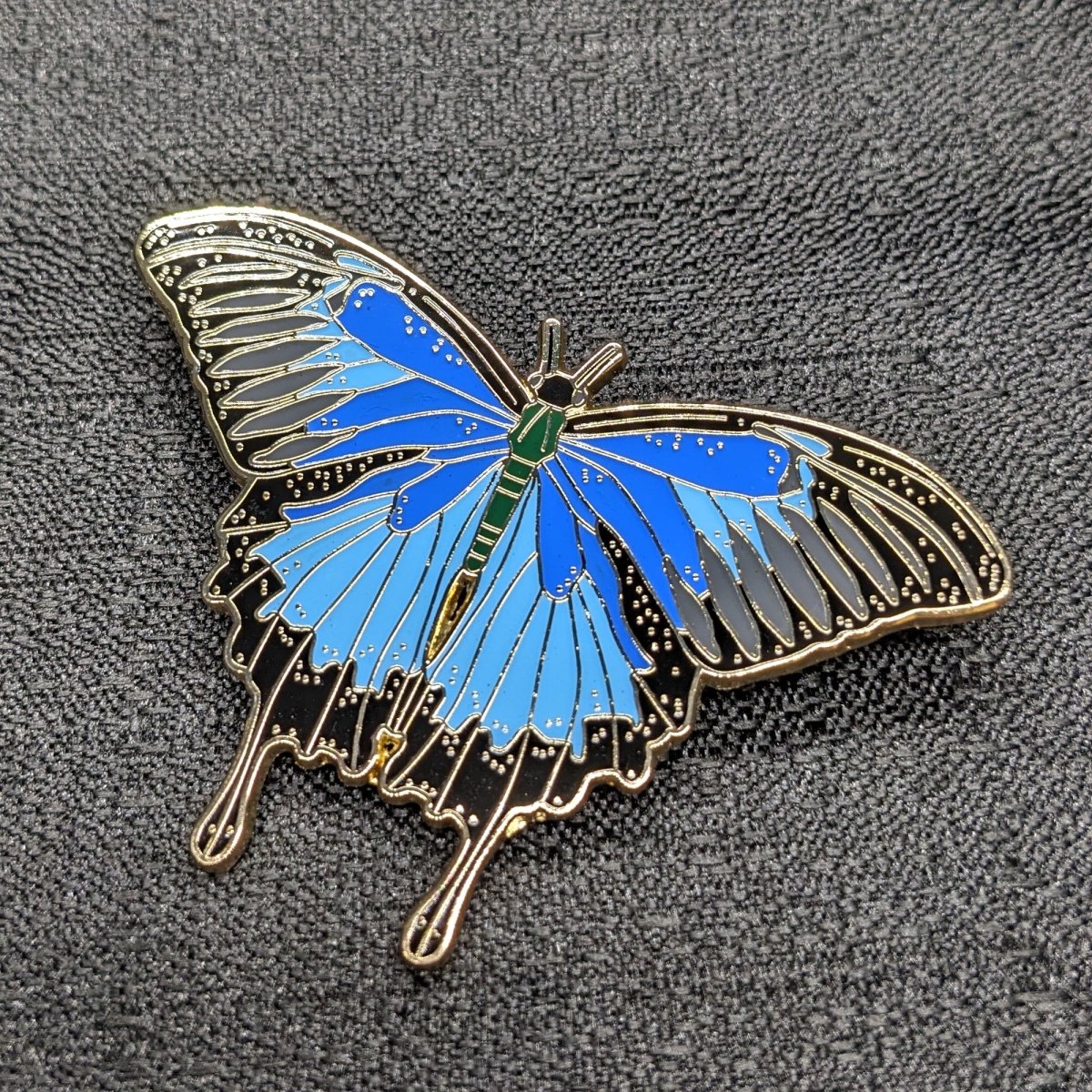 Blue Emperor Butterfly Enamel Pin (B Grade)