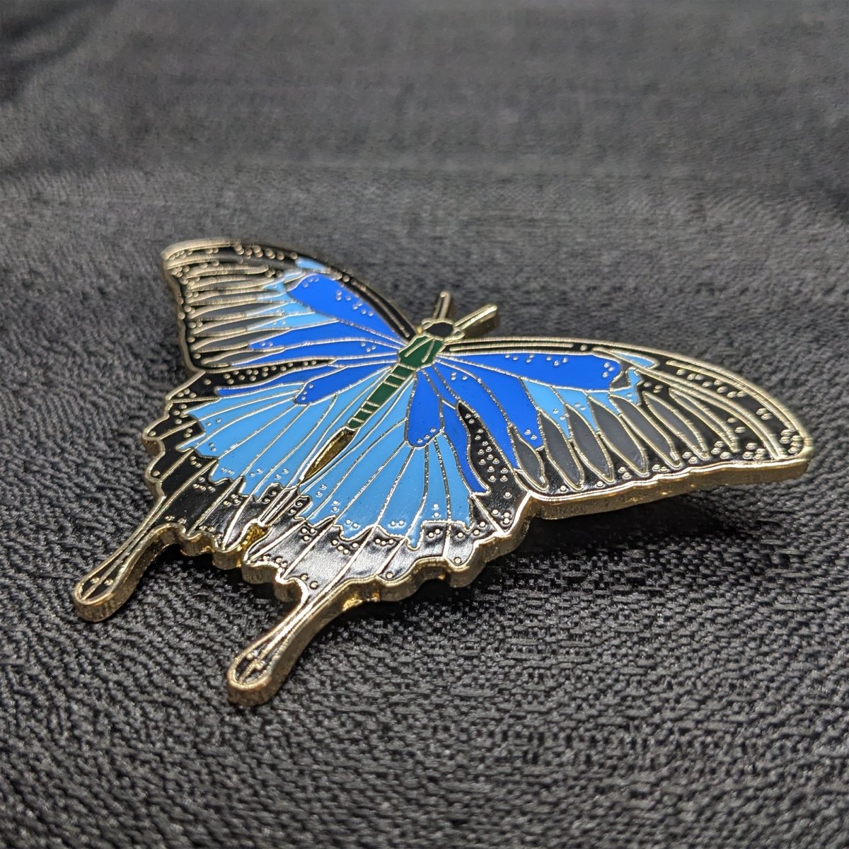 Blue Emperor Butterfly Enamel Pin (B Grade)