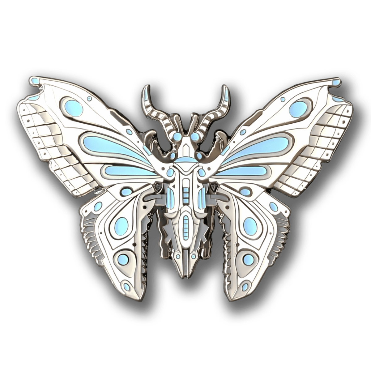 Blue Robot Butterfly Enamel Pin