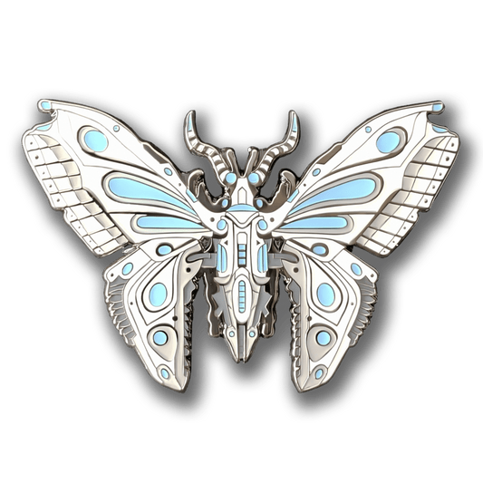 Blue Robot Butterfly Enamel Pin