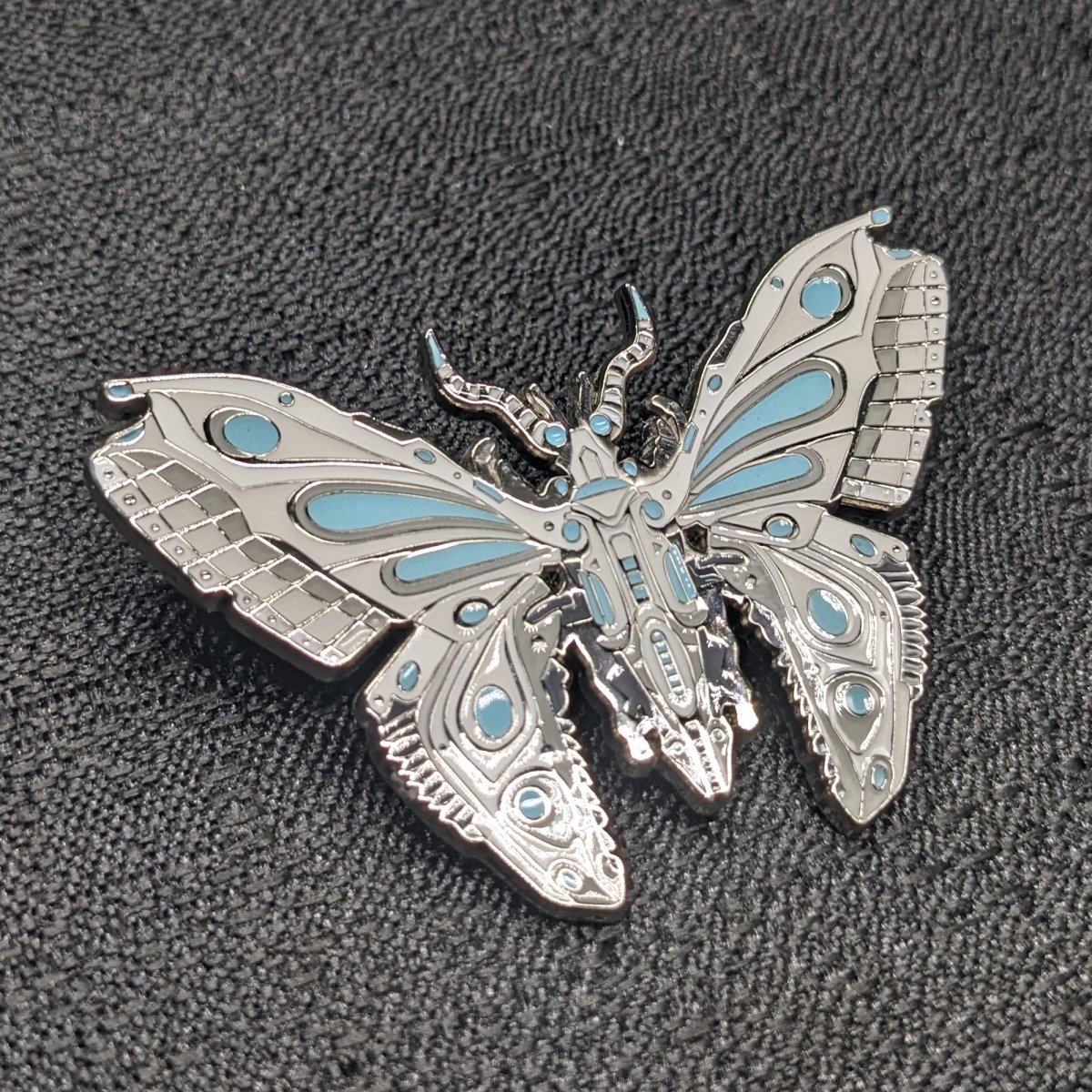 Blue Robot Butterfly Enamel Pin (B Grade)