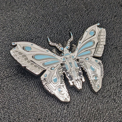 Blue Robot Butterfly Enamel Pin (B Grade)