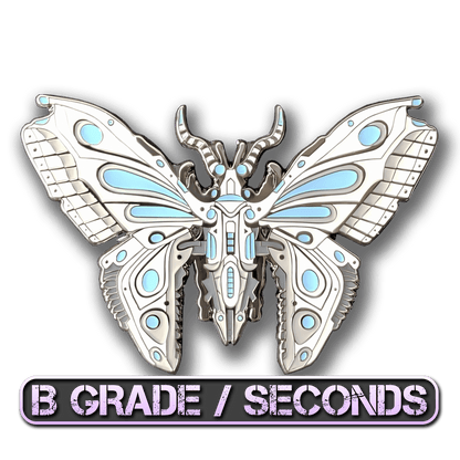 Blue Robot Butterfly Enamel Pin (B Grade)
