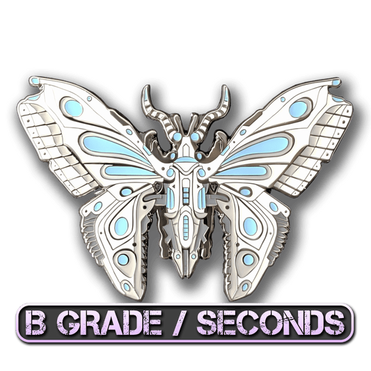 Blue Robot Butterfly Enamel Pin (B Grade)