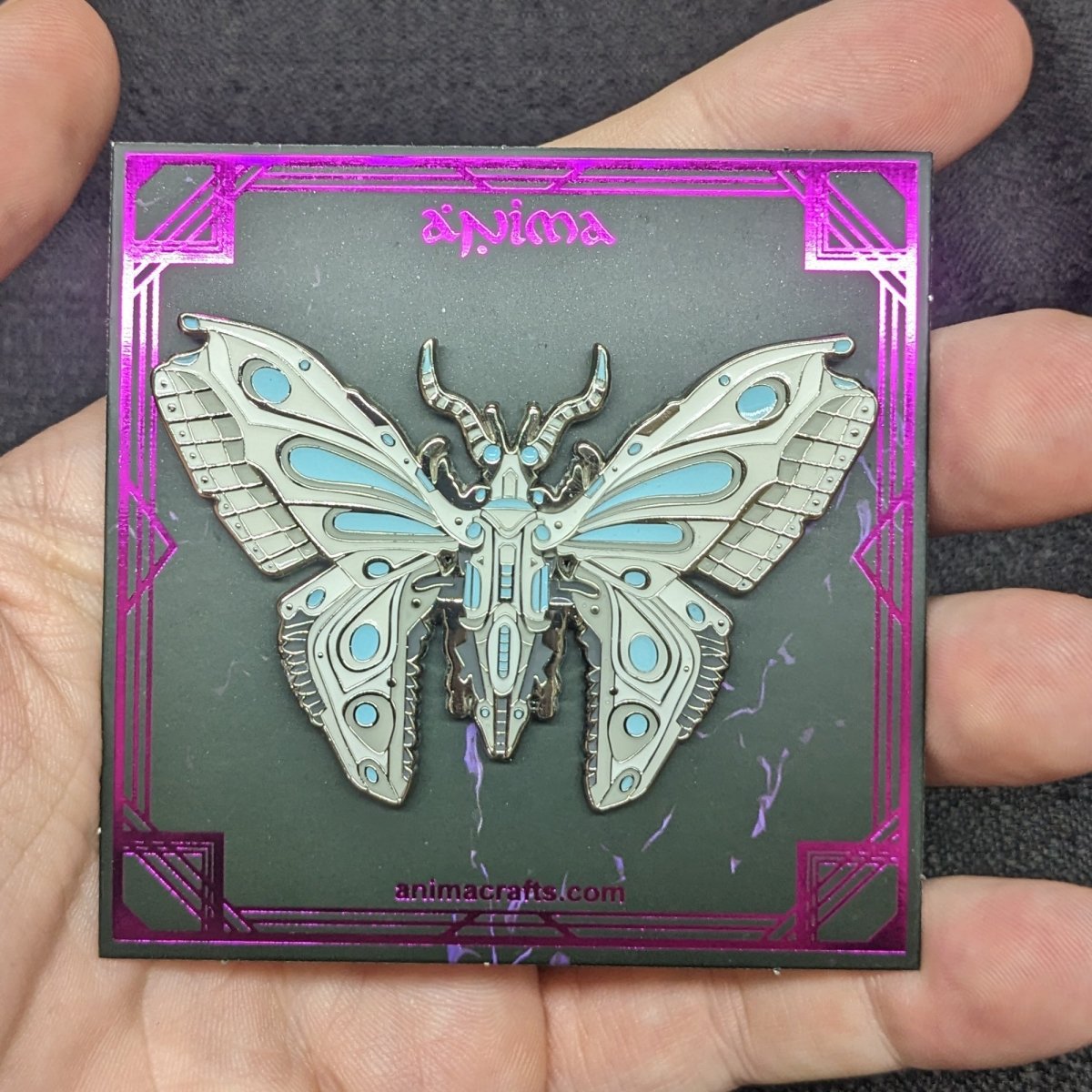 Blue Robot Butterfly Enamel Pin (B Grade)