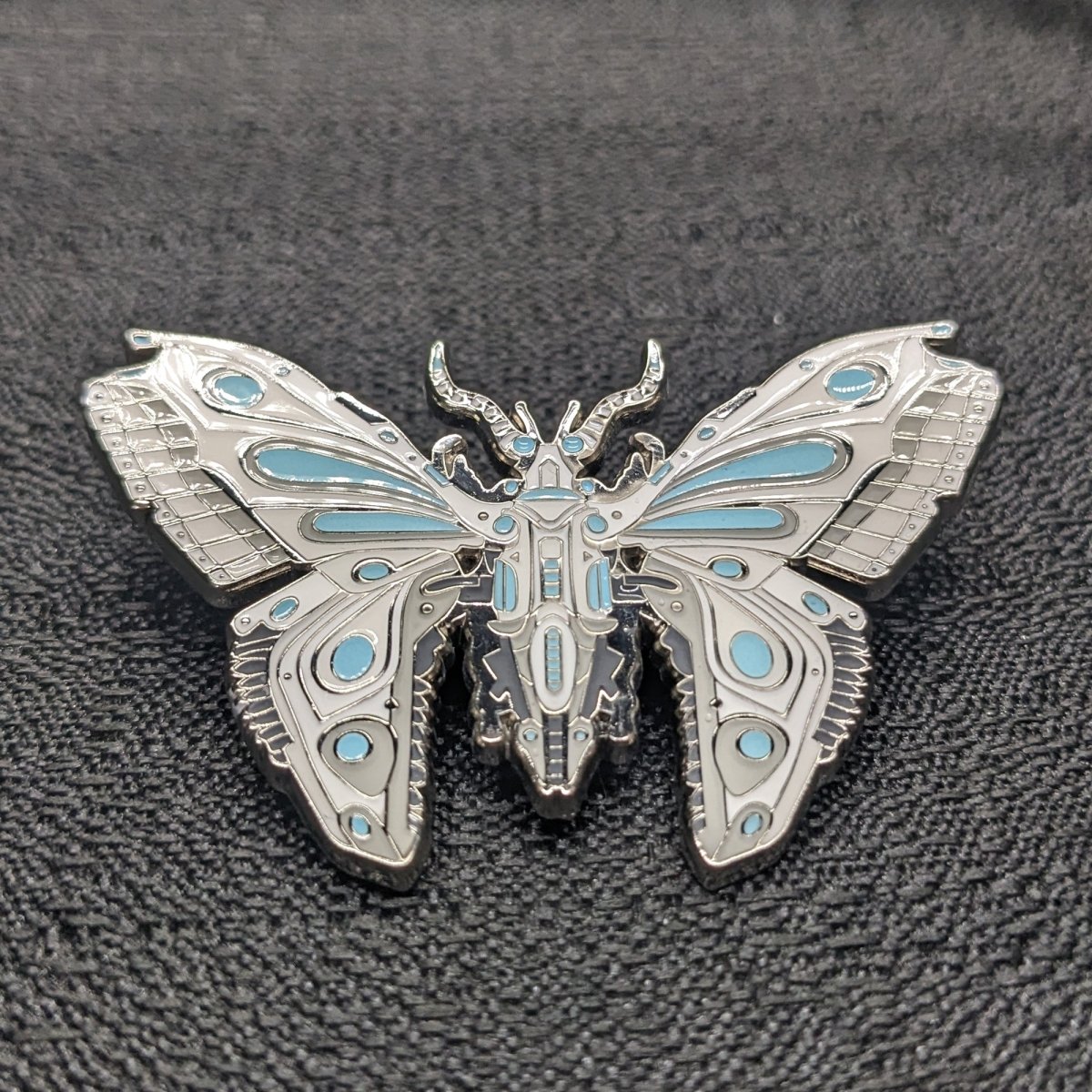 Blue Robot Butterfly Enamel Pin (B Grade)