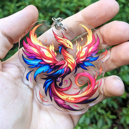 Burning Phoenix Acrylic Keychain / Charm
