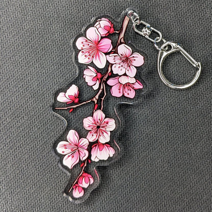 Cherry Blossoms Acrylic Keychain / Charm