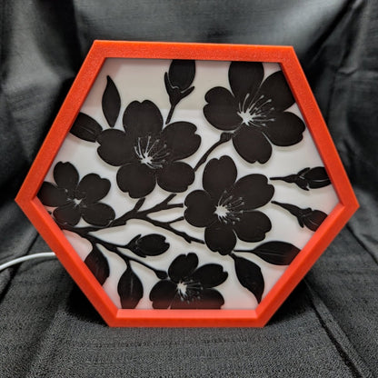 Cherry Blossoms LED Hex Lamp