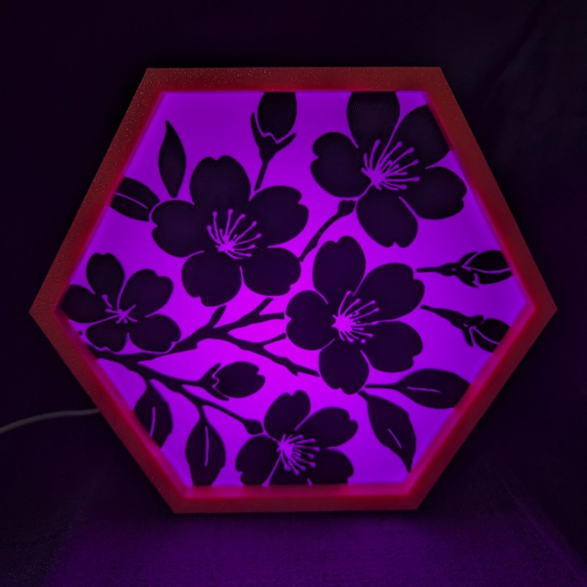 Cherry Blossoms LED Hex Lamp