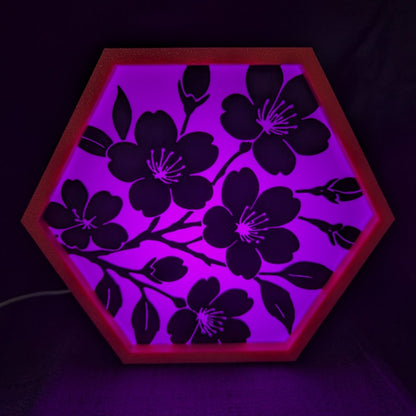 Cherry Blossoms LED Hex Lamp