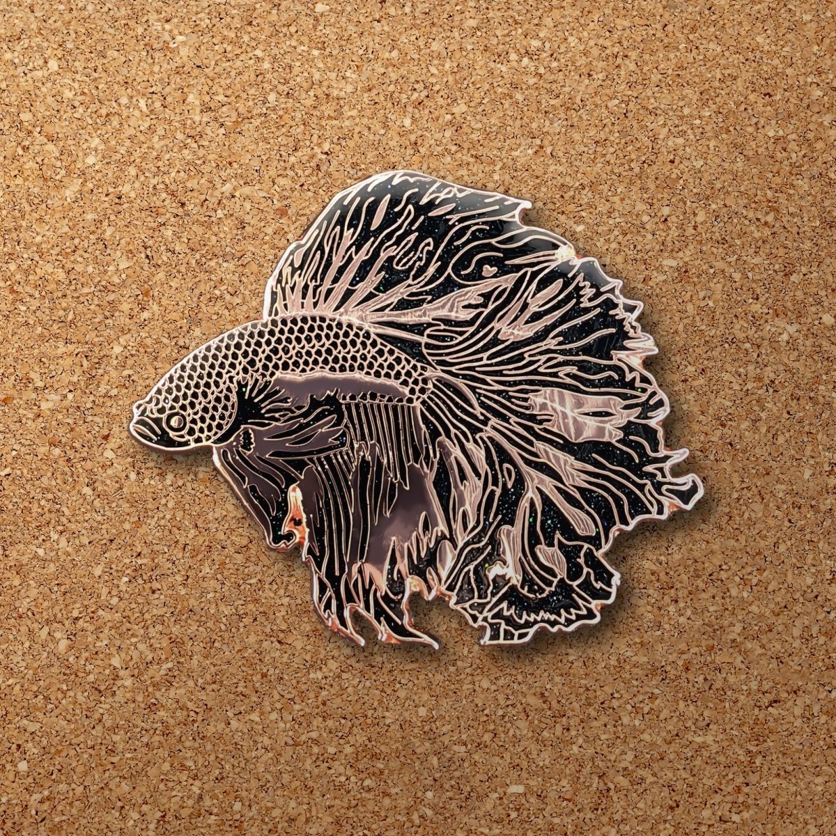 Copper Eclipse Betta Fish Enamel Pin (Limited Edition LE50)