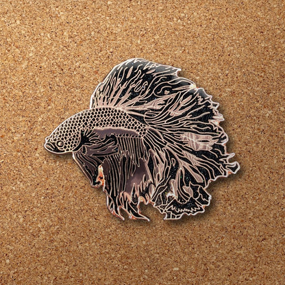 Copper Eclipse Betta Fish Enamel Pin (Limited Edition LE50)