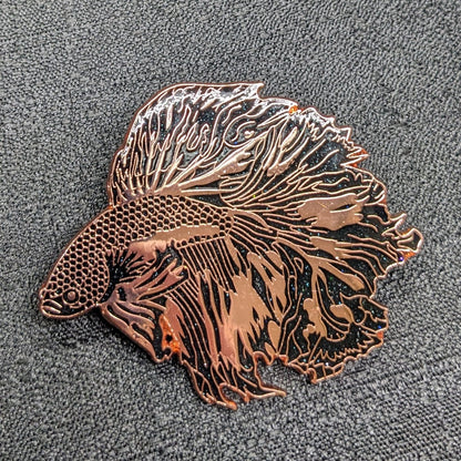 Copper Eclipse Betta Fish Enamel Pin (Limited Edition LE50)
