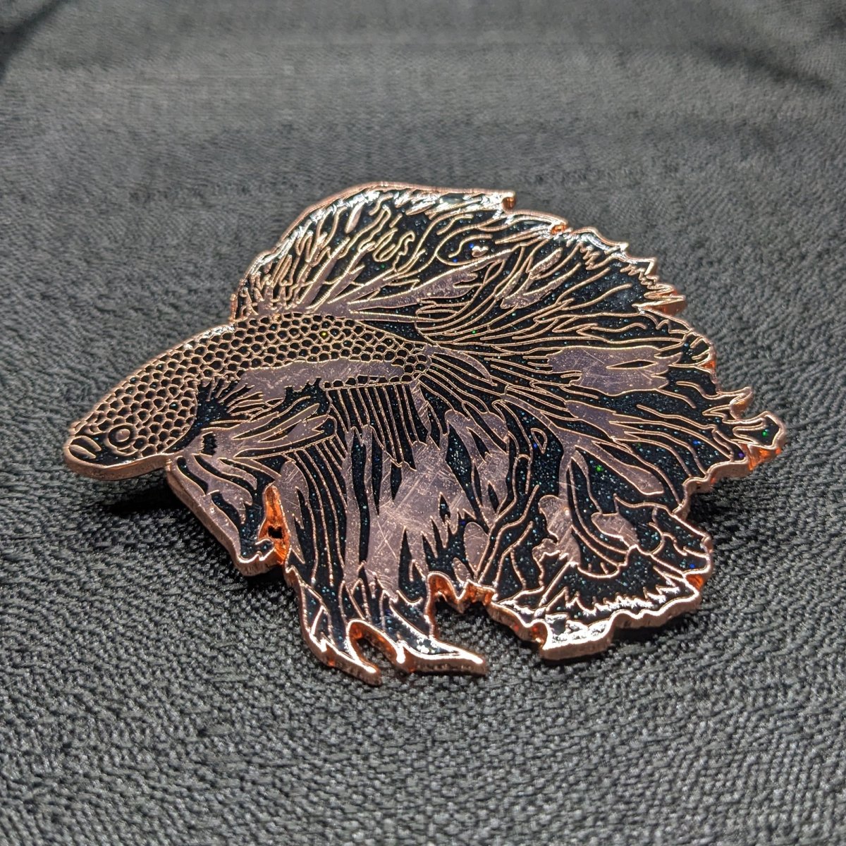 Copper Eclipse Betta Fish Enamel Pin (Limited Edition LE50)
